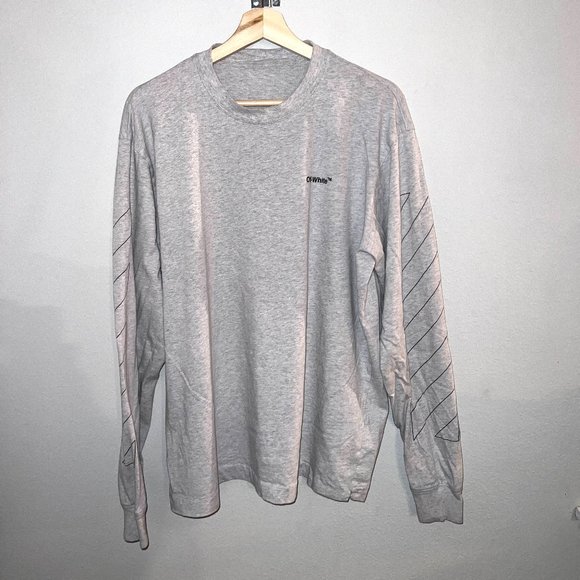Logo Print Hazard Stripe Long-Sleeve - Picture 1 of 7
